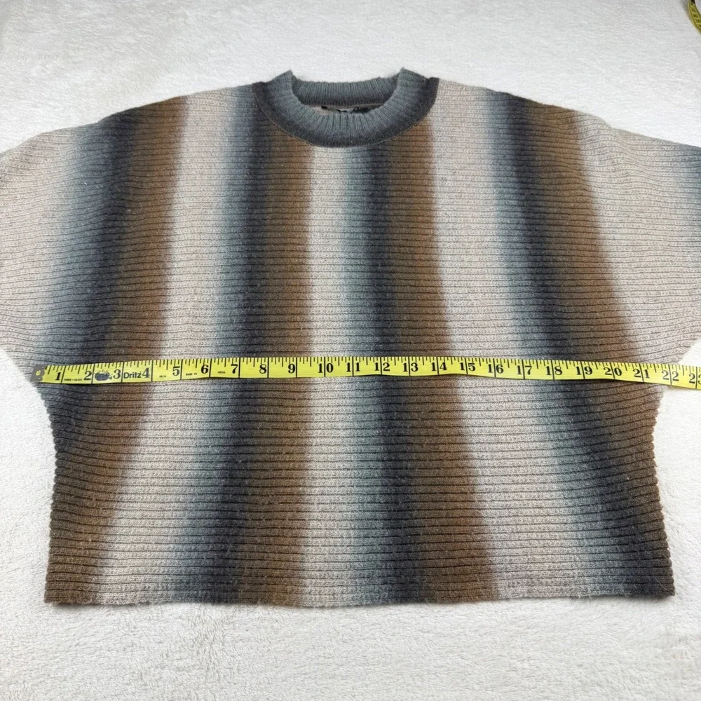 SISTERS‎ Ombre Striped Wool Blend Sweater Mock Neck Dolman Sleeve Women S/M